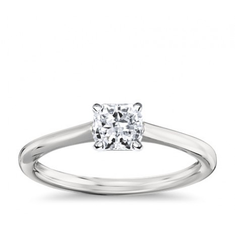 Radiant Cut Solitaire Engagement Ring in 14K White Gold